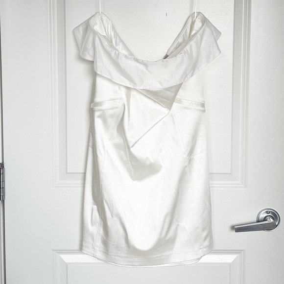 NEW NWT BHLDN Anthropologie Ingrid Off-Shoulder Ivory Mini Dress Bridal XL - Picture 5 of 10
